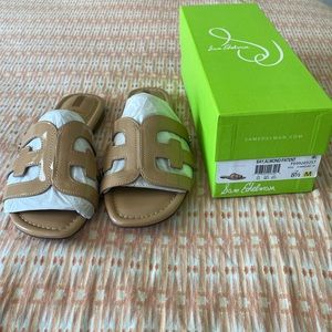 Tan patient leather sandals